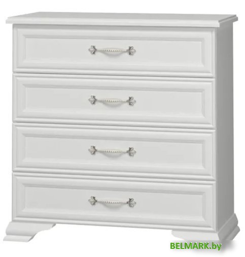 Комод Bravo Мебель Грация 4ящ (белый-белый) - фото2