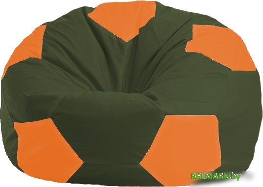 Кресло-мешок Flagman Мяч Стандарт М1.1-56 (темно-оливковый/оранжевый) - фото