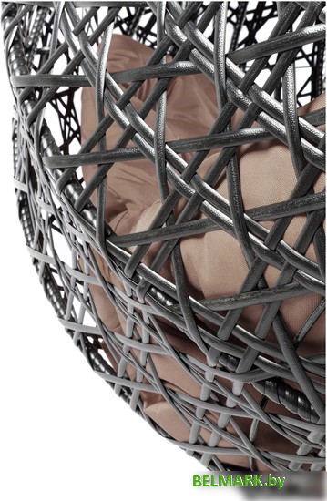 Подвесное кресло M-Group Для двоих Люкс 11510405 (черный ротанг/коричневая подушка) - фото2