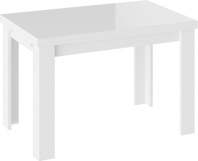 Кухонный стол Трия Норман тип 1 (белый/стекло белый глянец) - фото