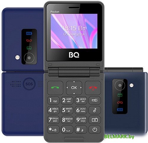 Кнопочный телефон BQ BQ-2456 Pocket (синий) - фото