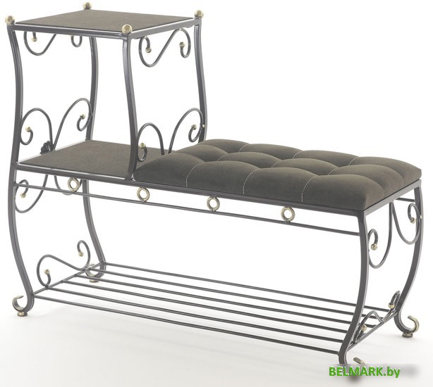 Банкетка AMC 8(1000)22 с этажеркой (коричневый/венге) - фото