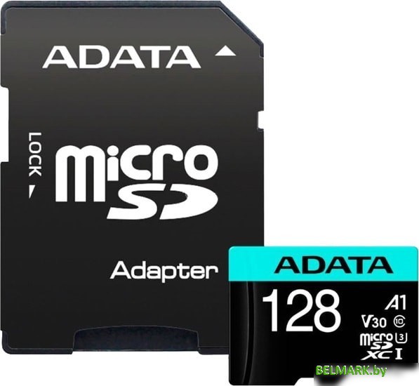 Карта памяти A-Data Premier Pro AUSDX128GUI3V30SA2-RA1 microSDXC 128GB (с адаптером) - фото