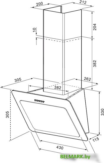 Кухонная вытяжка Krona Liva 500 PB (черный) - фото2