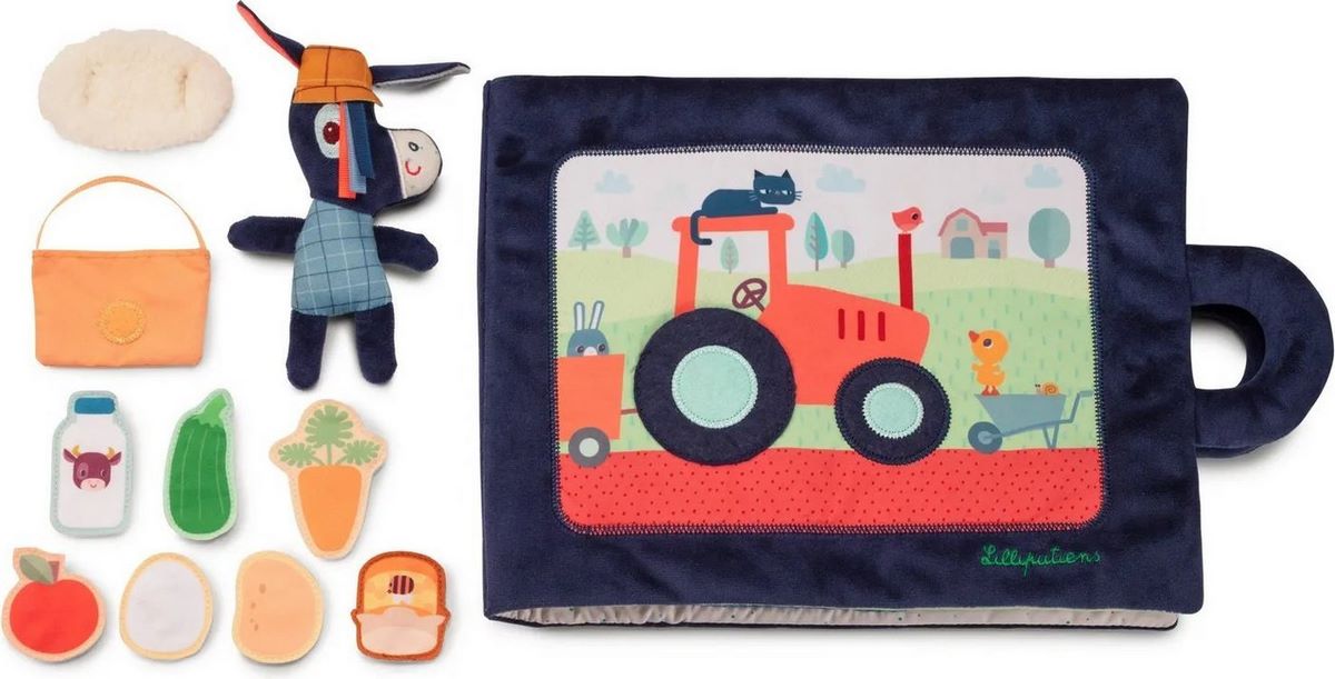 Развивающая игра Lilliputiens Книжка мягкая Ослик Игнас на ферме 83415 - фото2