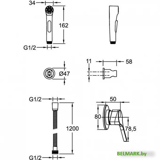 Гигиенический душ Jacob Delafon Elate E24610-BL - фото2