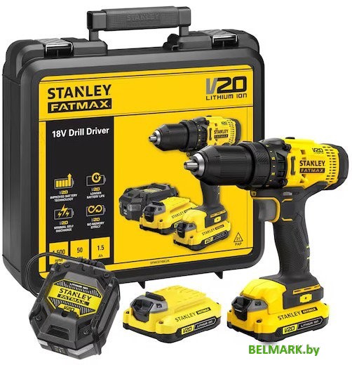 Дрель-шуруповерт Stanley SFMCD700C2K (с 2-мя АКБ, кейс) - фото