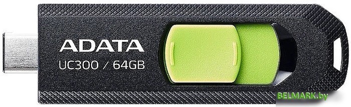 USB Flash ADATA UC300 64GB (черный/зеленый) - фото