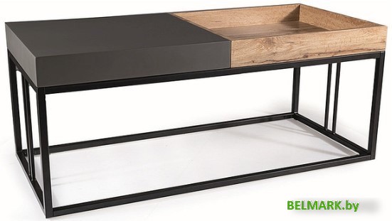Журнальный столик Signal Lunaria (дуб артизан/антрацит/черный мат) - фото
