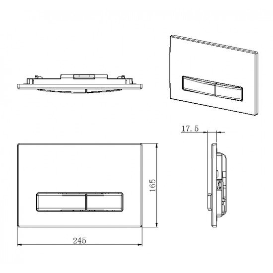Панель смыва Burke Тип 09 109.WH.1 (белый/хром глянцевый) - фото2