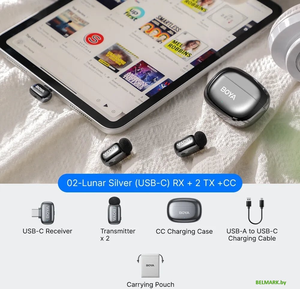 Радиосистема BOYA Mini 2-02 (серебристый) - фото2