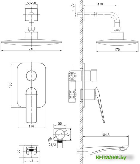 Душевая система Lemark LM5922CW - фото2