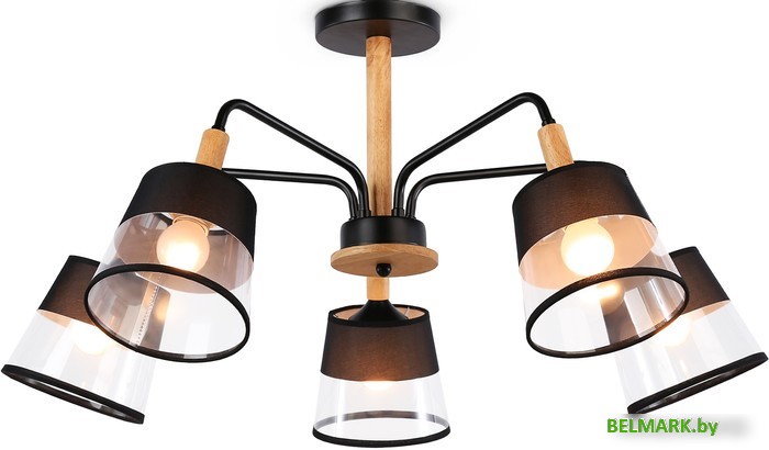 Люстра средней высоты Ambrella TR4741/5 BK/LW - фото