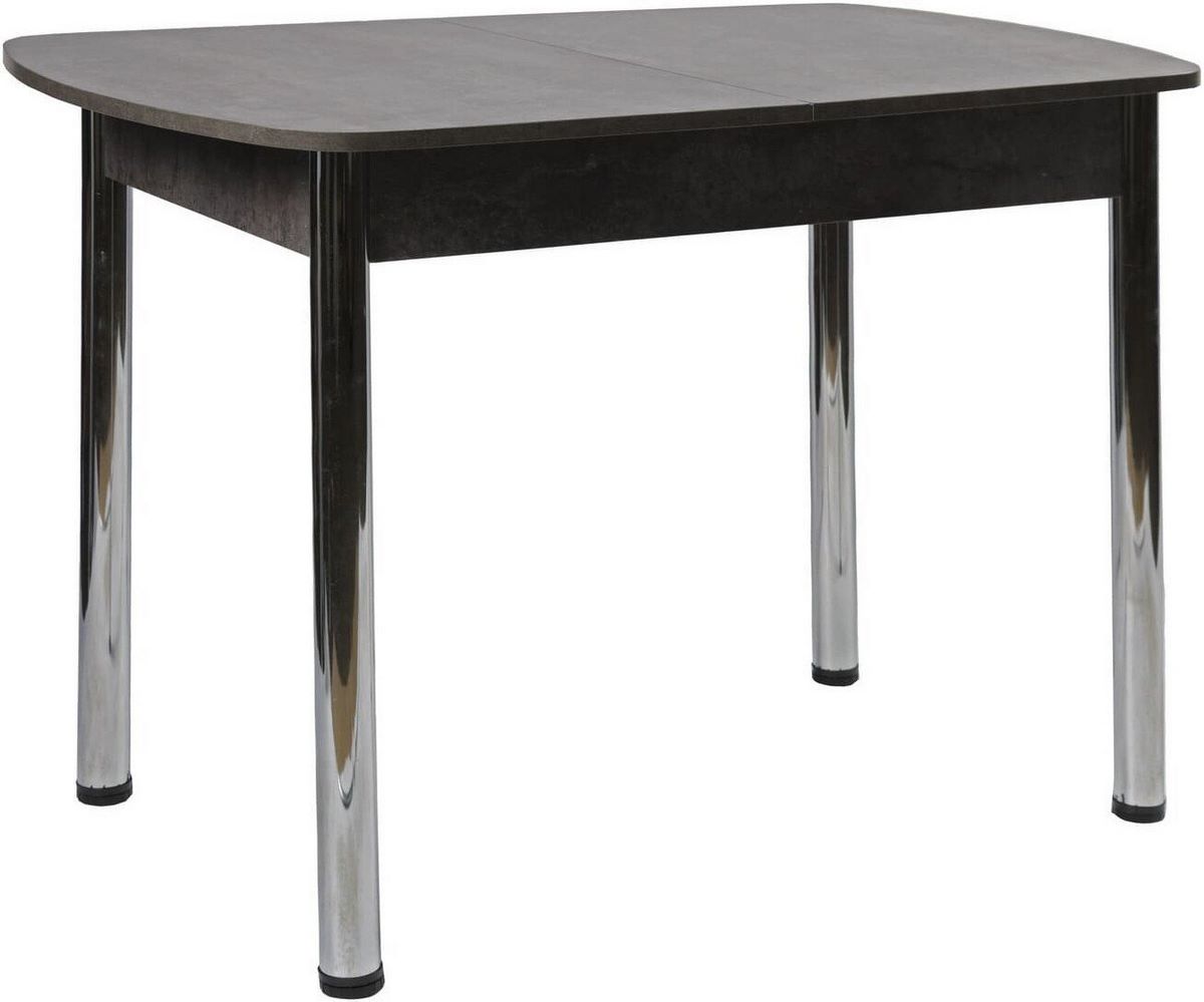 Кухонный стол ВВР ЛДСП Раздвижной (камень темный/прямое хром) - фото