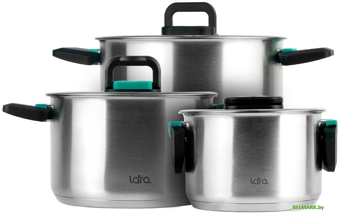 Набор кастрюль Lara Изумруд LR02-123 - фото