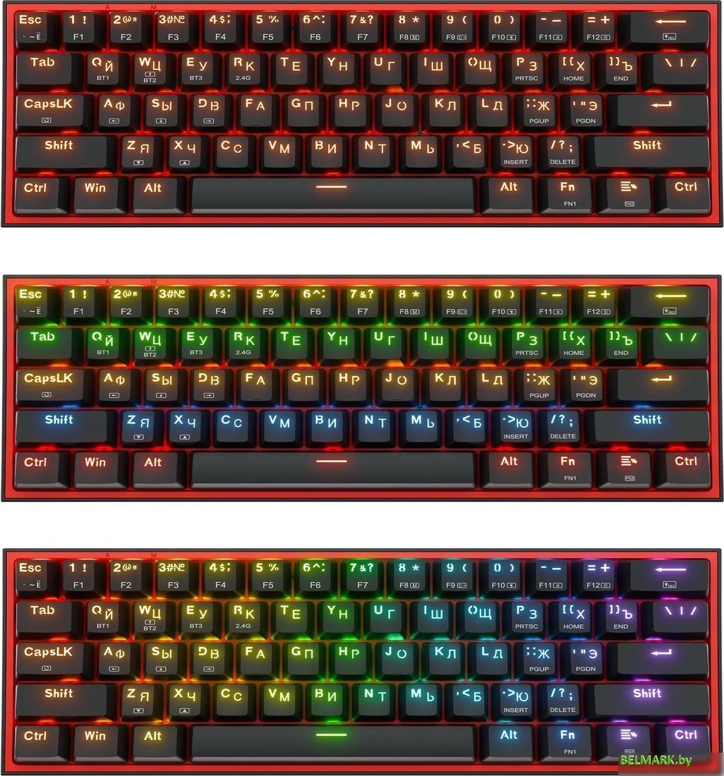 Клавиатура Redragon Fizz Pro (черный/красный) - фото2