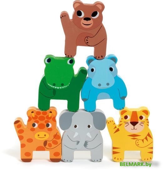 Пирамидка Djeco Пирамидка-паровозик. Джунгли 06318 - фото