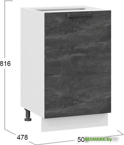 Шкаф напольный Трия Детройт 1Н5 (белый/угольный камень) - фото2