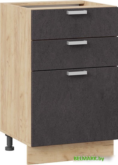 Шкаф напольный Трия Гранита 1Н5Я3 (дуб крафт золотой/бетон графит) - фото