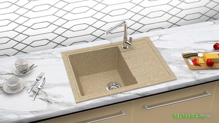 Кухонная мойка Berge BR-5850 (песочный матовый) - фото2