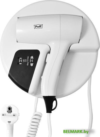 Сушилка для волос Puff 1202B (белый, с доп. розеткой) - фото2