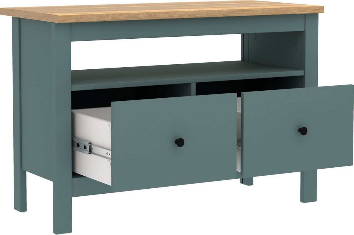 Тумба Mio Tesoro Сага 2 ящика 2.08.03.080.16 (темно-бирюзовый/ясень) - фото2