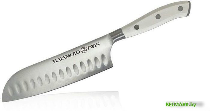 Кухонный нож Hatamoto Японский Шеф Сантоку TW-003B - фото
