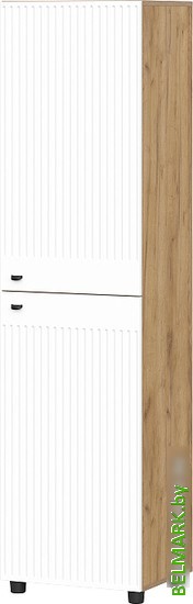 Шкаф-пенал SV-Мебель Милан 00-00107342 (дуб золотой/белый матовый) - фото