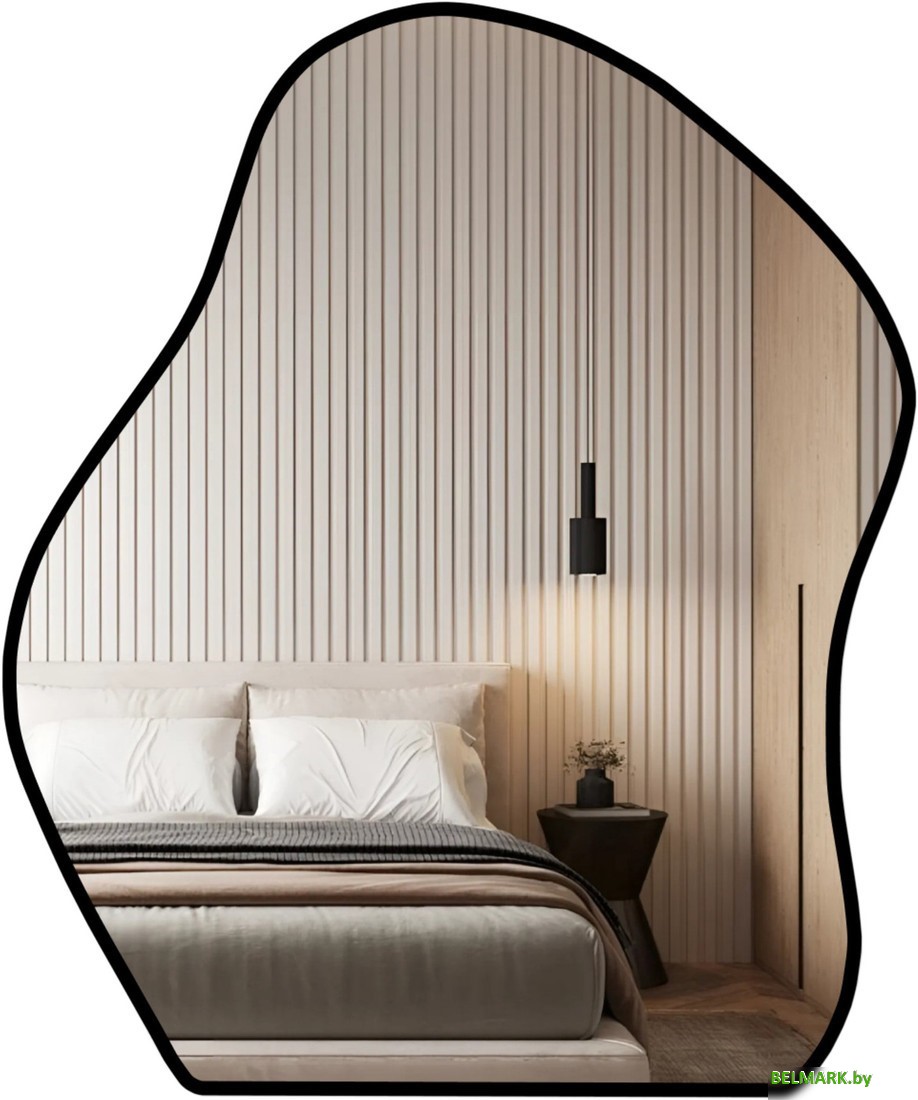 Зеркало eMZe 76x92 LED.CLOUD.UV.76.92.CHE.4K (черный с УФ-окантовкой и подсветкой) - фото