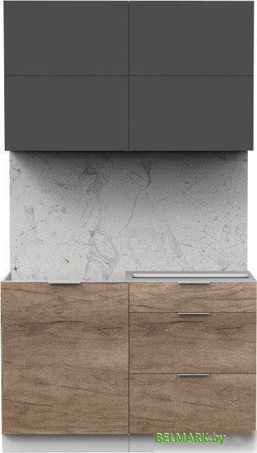 Готовая кухня Интермебель Микс Топ-31 1.2м без столешницы (графит серый/дуб каньон) - фото