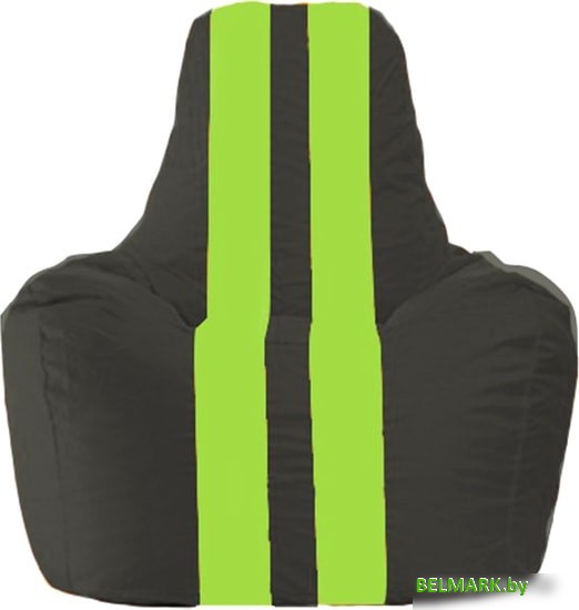 Кресло-мешок Flagman Спортинг С1.1-466 (чёрный/салатовый) - фото