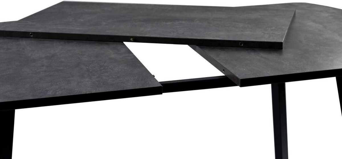 Кухонный стол ВВР ЛДСП Раздвижной (камень темный/профиль черный) - фото2