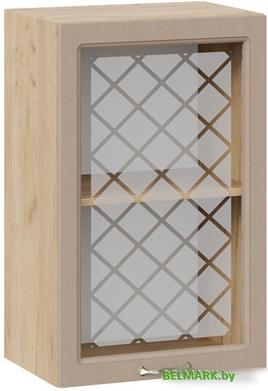 Шкаф навесной Трия Бьянка 1В45С (дуб крафт золотой/дуб кофе) - фото