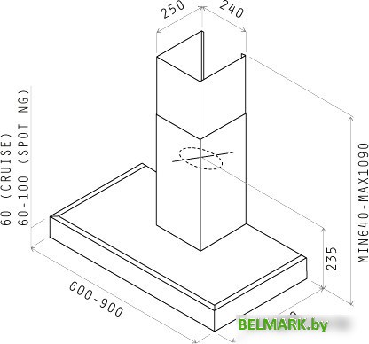 Кухонная вытяжка Elica SPOT NG H6 IX/A/60 - фото2