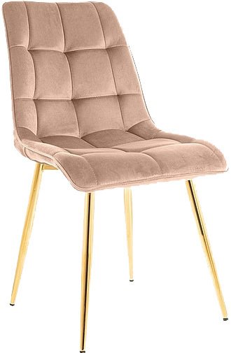 Стул Signal Chic Velvet (bluvel 28 бежевый/золотой) - фото