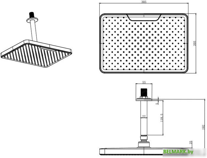 Верхний душ Aquatek AQ2071CR - фото2