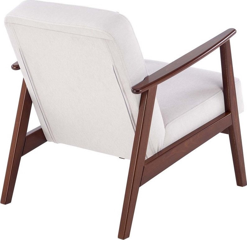 Интерьерное кресло Halmar Milano 1S tap. Castel 04 (светло-бежевый/орех) - фото2