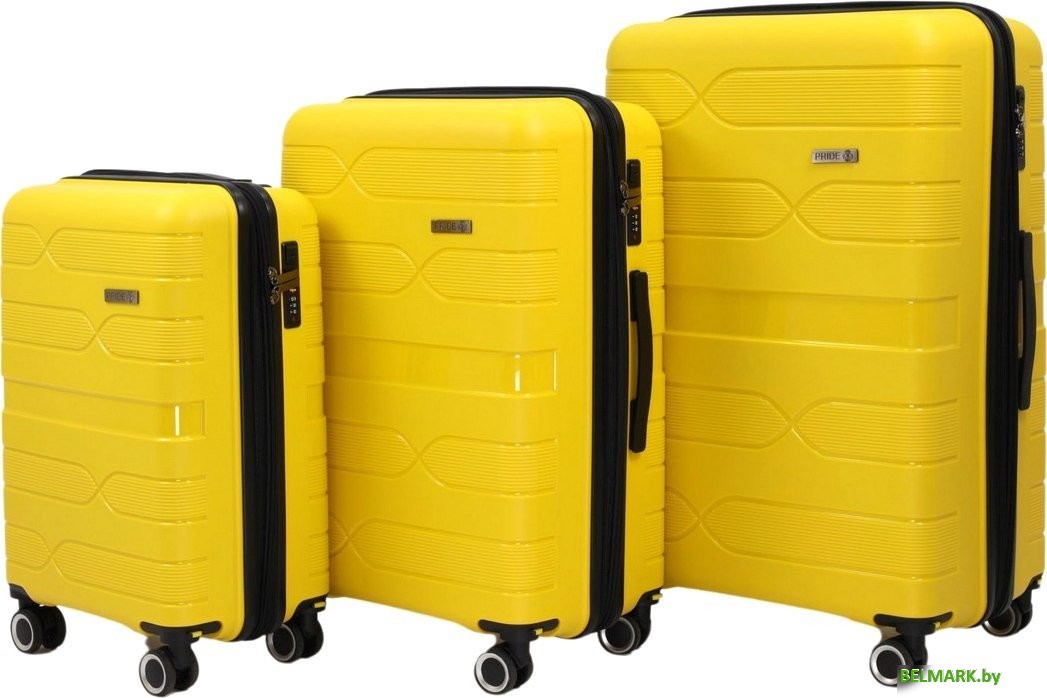 Комплект чемоданов Pride РР-204 (3шт, желтый) - фото