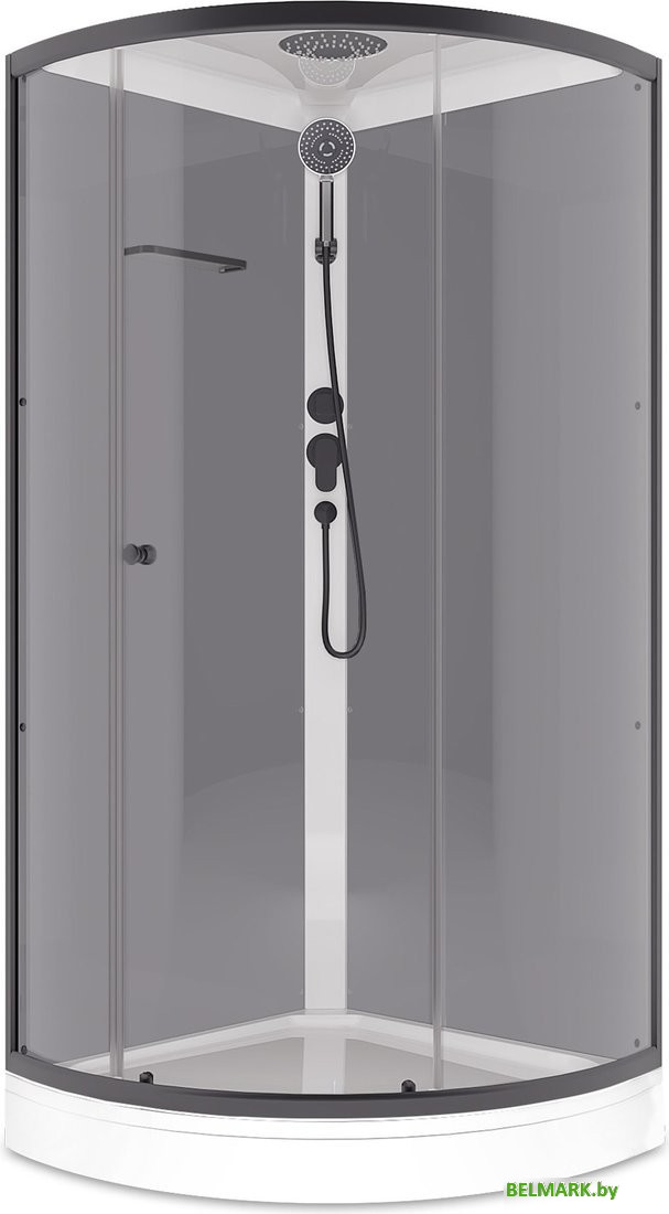 Душевая кабина Domani-Spa Simple 99 90x90 DS01Sm99LGrCl00.Gt-V1.2-Black (серый/прозрачное стекло) - фото