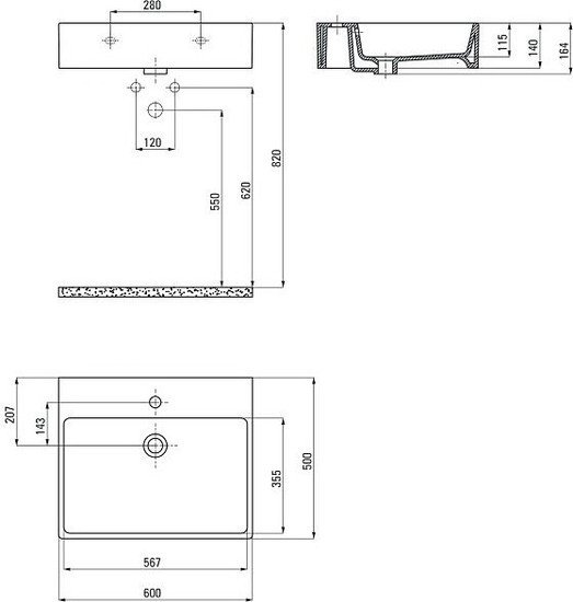 Умывальник Deante Temisto CDT 6U6S - фото2
