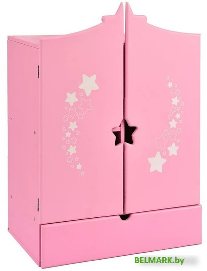 Шкаф для кукол Leader Toys Diamond Star c дизайнерским звездным принтом 74219 (розовый) - фото