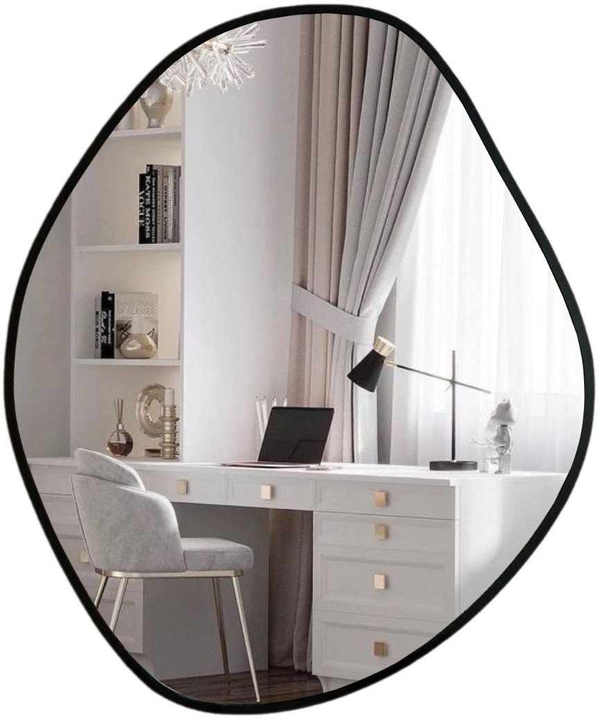 Зеркало eMZe 76x92 LED.UV.NF.76.92.CHE.4K (черный УФ-окантовкой и подсветкой) - фото