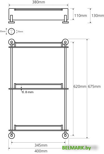 Bemeta Этажерка Omega 104202132 - фото2