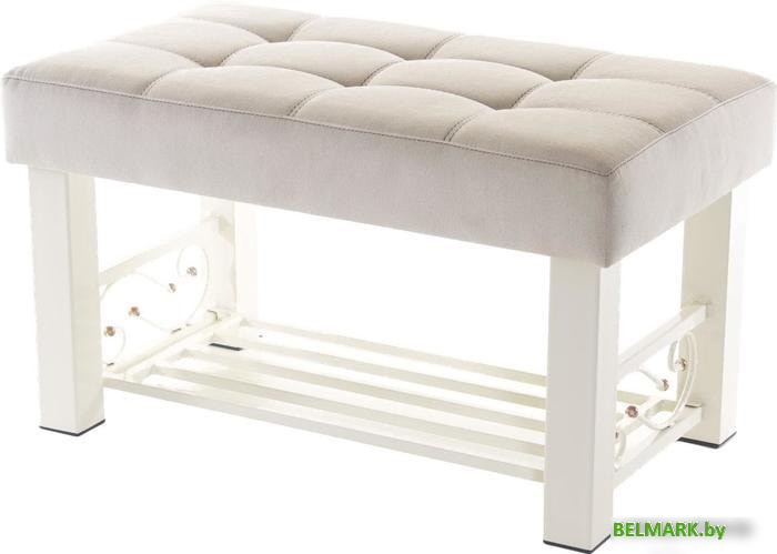 Банкетка AMC Lux 5 с полкой ткань бежевый/бежевый/бежевый 5.2Б80333 - фото