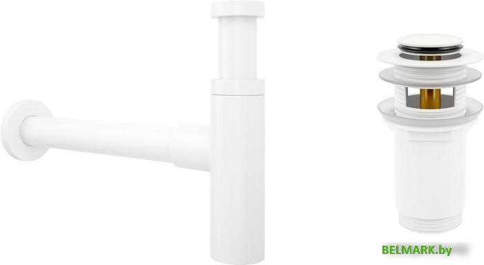 Сифон Wellsee Drainage System 182123001 (сифон, донный клапан, матовый белый) - фото
