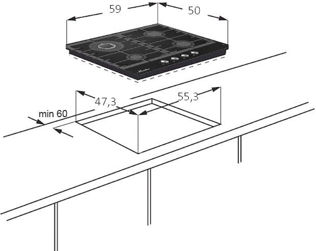 Варочная панель Monsher MKFG 60 G-GFT - фото2