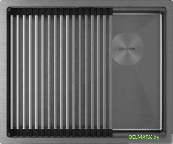 Кухонная мойка Paulmark Next-Pro 54 Uni PM705445-GM (черный/вороненая сталь) - фото