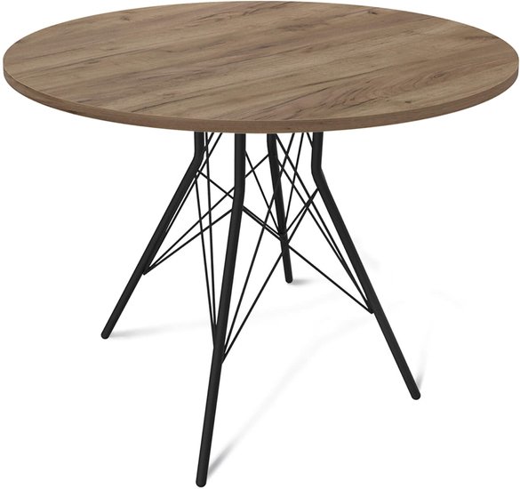 Кухонный стол Sheffilton SHT-TU2-1/90 ЛДСП (черный муар/дуб галифакс табак) - фото