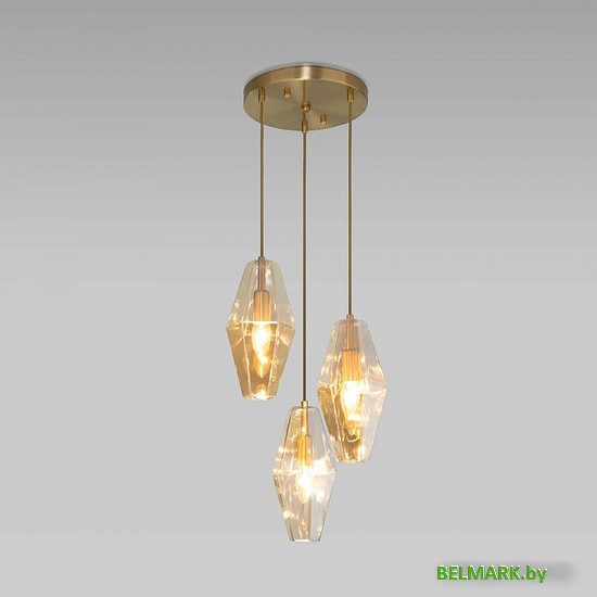 Подвесная люстра Евросвет Prism 50236/3 янтарный - фото