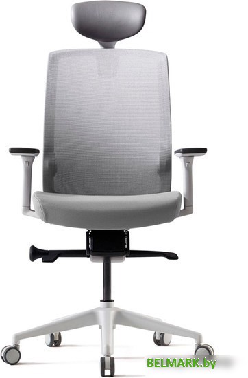 Кресло Bestuhl J1 White Pl с подголовником (серый) - фото2